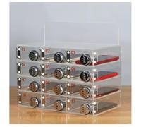 LJISEHG Cassetta di sicurezza for telefono in acrilico trasparente con serratura a combinazione - Armadietto for cellulare montato a parete(Clear-a,40Slots)