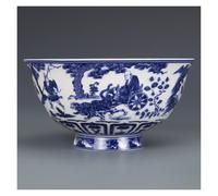 LJISEHG Ciotola in porcellana bianca e blu Qing Qianlong da 12 cm con motivo a figure - Ornamenti decorativi antichi for la casa(White)