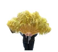 LJISEHG Grande ventaglio Pieghevole con Piume da 100 cm, Elegante ventaglio di Piume for la Danza sul palco, Festival e Decorazioni for la casa(Olive Green,1PC)