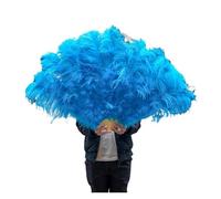 LJISEHG Grande ventaglio Pieghevole con Piume da 100 cm, Elegante ventaglio di Piume for la Danza sul palco, Festival e Decorazioni for la casa(Light Blue,2PCS)