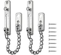 LJISEHG Lucchetto a catena for porta da 2 pezzi - Chiusura di sicurezza a catena for porta for carichi pesanti for uso domestico e alberghiero(Silver)