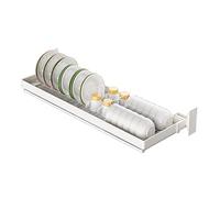 LJISEHG Scolapiatti da Cucina Multifunzionale a Parete, Salvaspazio con Vassoio for la Raccolta dell'Acqua, Ideale for Riporre Utensili da Cucina,(Bianco,85 cm/33.5 inches)