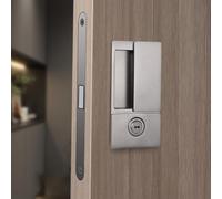 LJISEHG Serratura piatta senza maniglia for porte in legno - Meccanismo push-pull da incasso in lega di zinco con funzionamento silenzioso(Gray)