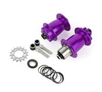 LJISEHG Set mozzi bici Dirt Jump 32H, lega di alluminio CNC, anteriore 100mm/posteriore 135mm con ruota libera a velocità singola 16T, 6 cuscinetti sigillati, raccordo for raggi 14G(Purple)