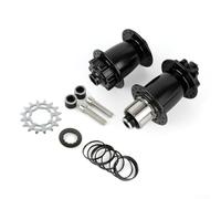LJISEHG Set mozzo bici 32H Dirt Jump, anteriore in lega di alluminio CNC da 100 mm e posteriore da 135 mm, ruota libera a velocità singola 16T, 6 cuscinetti sigillati, compatibile con raggi 14G(Black)