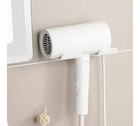 LJISEHG Supporto for asciugacapelli con Montaggio a Parete Senza Fori - Design Autoadesivo for l'organizzazione Verticale del Bagno(White - Standard)