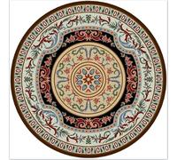 LJISEHG Tappeto rotondo in velluto di cristallo in stile etnico vintage, tappeto persiano sospeso, morbido tappeto decorativo(RoundPersia-4,120 * 120cm)