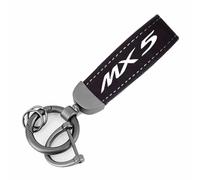 LJJWIW Portachiavi per Mazda MX-5, Portachiavi con Logo Stemma, Multifunzione, Leggero, Unisex, Nero