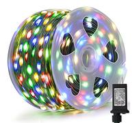 LJLNION 1000 luci a LED per esterni, lunghezza 1000 m, luci natalizie da esterni, impermeabili, IP65, filo di rame verde, 8 modalità di illuminazione, per albero di Natale, feste, matrimoni