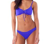 Ljmyy Coulisse Cinghia Petto Donne Costumi Da Bagno Imbottito Push Up Set 2 Pezzi Costume Da Bagno Damen Set Push Up Neck holder Tanga Vita Alta Oberteil Bügel Sportlich Tubo Brasiliano Triangolo