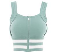 Ljmyy Donne Yoga Sport Reggiseno Alto Push Up Cerniera Antiurto Allenamento Brassiere Fitness Running Quick Dry Stripes Crop Top Reggiseni Per Per Pack Per Cerniera Imbottita