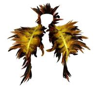 LJRPUPY Mantello da uomo per Halloween, scialle da spalla, costume da Malefica, gotico, piuma, scialle, girocollo, collari, Giallo, taglia unica