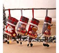 Ljunfcl 4 PCS Calze di Babbo Natale, Calze di Babbo Natale, per Bambini Camino, Albero di Natale, Appendere e da Appendere