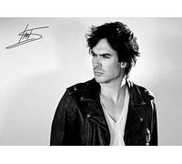 LJW - Poster autografato di Ian Somerhalder, Damon Salvatore in The Vampire Diaries, formato A4