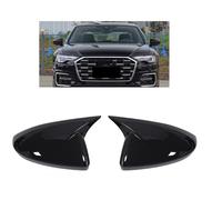 LJWAN 2PCS Calotte Specchietto per Audi A6 C8 S6 RS6 A7 A8 2019-2025, Copertura Esterna Durevole Kit Completo Copriretrovisori Calotte Laterali Accessori ABS,Black