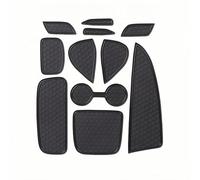 LJWAN Auto Tappetini Multiuso per Toyota Yaris 2020, Console Centrale Porta e Sottobicchieri Gomma Resistente a Polvere e Liquidi Accessori,Black