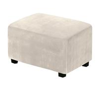 LJWDYS Coperture ottomane Rettangolare, Copri Pouf poggiapiedi con Fondo Elastico (Color : Beige, Size : XXL)