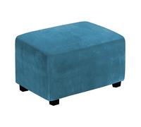 LJWDYS Coperture ottomane Rettangolare, Copri Pouf poggiapiedi con Fondo Elastico (Color : Blue, Size : L)