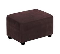 LJWDYS Coperture ottomane Rettangolare, Copri Pouf poggiapiedi con Fondo Elastico (Color : Brown, Size : XXL)