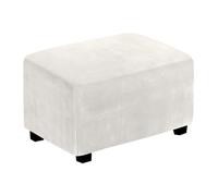 LJWDYS Coperture ottomane Rettangolare, Copri Pouf poggiapiedi con Fondo Elastico (Color : Ivory, Size : XL)