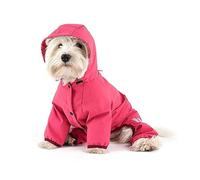 LJWDYS Impermeabile per Cani con Cappuccio all-Inclusive Mantella Antipioggia Impermeabile A Quattro Zampe Vestiti per Animali Domestici Vestiti per Cuccioli (Color : HotPink, Size : XXL)