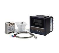 LJWWEI 4 in 1 Set controller PID C900 con relè a stato solido 25da40da75da con dissipatore di calore con termocoppia M6 tipo K da 1 m