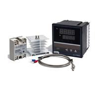 LJWWEI 4 in 1 Set controller PID C900 con relè a stato solido 25da40da75da con dissipatore di calore con termocoppia M6 tipo K da 1 m