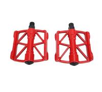 LjwZekyrnt 1 Paio di Pedali da Ciclismo Doppio Lato Perni Antiscivolo Pedale Cavo in Lega di Alluminio per la Guida su Strada di Montagna (Rossa)