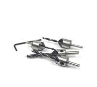 LjwZekyrnt 4pcs HSS Countersink Wood Drill Steel Countersink Drill Set Reamer Set For Woodworking Chamfer 5 Flute 3mm-6mm