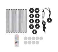 LjwZekyrnt 9 Set di luci da parete a LED RGB Wi-Fi intelligenti con linee di sincronizzazione musicale Tuya, kit di barre luminose per la casa, nere, adatte per sala giochi, camera da letto