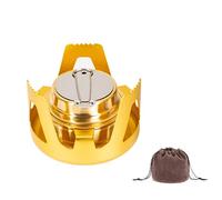 LjwZekyrnt Bollitore alcolico portatile, piccolo bruciatore ad alcool in ottone con supporto in alluminio, pentole ultra leggere per attività all'aperto, campeggio, escursionismo, zaino in spalla