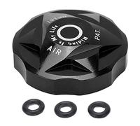 LjwZekyrnt Front Fork Air Chamber Cover Bicycle Suspension Fork Air Gas Valve Cap Aluminium Alloy for Mountain Bike (Nera)