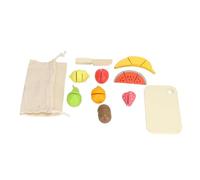 LjwZekyrnt Giocattoli per alimenti per bambini con tagliere Sacchetto di immagazzinaggio Accessori da cucina di simulazione Valutazione delle abilità motorie fini Giocattoli per