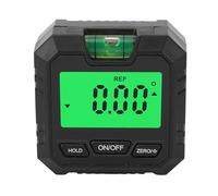 LjwZekyrnt Scatola di livello digitale Display LCD retroilluminato Base magnetica 4 x 90 ° Mini misuratore di angolo Finder Goniometro per motociclette automobilistiche (Nera)