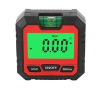 LjwZekyrnt Scatola di livello digitale Display LCD retroilluminato Base magnetica 4 x 90 ° Mini misuratore di angolo Finder Goniometro per motociclette automobilistiche (Rossa)