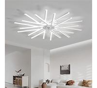 100cm Lampadario Ventilatore con Telecomando Moderno Ventilatore da Soffitto con 20 Luci Silenzioso Estate Inverno Modalità Dimmerabile Reversibile DC Plafoniera con Ventilatore, Bianco
