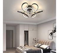 Ventilatore da Soffitto con Telecomando E Luce Design Dc Lampadario con Ventola a Soffitto per Cameretta Timer Dimmerabile Reversibile modalità Inverno/Estate 45cm Plafoniera con Ventilatore,Nero