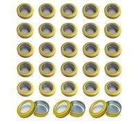 LJY 28 Pezzi Scatola di Alluminio Oro con Finestra Trasparente (30 mL / 1 fl oz) - Barattoli Rotondi con Tappo a Vite per Cosmetici, Candele DIY e Minuteria, Organizer per Perline e Viti