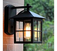 LJYKBFL Applique da Parete a LED Moderna retrò in Alluminio Nero IP44 Impermeabile - 23,5 cm x 18,5 cm x 26,5 cm - Elegante Illuminazione per Interni/Esterni per casa e Ufficio