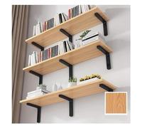 LJYKBFL Mensole sospese da parete, set di 3 mensole portaoggetti da parete, con robuste staffe in metallo per soggiorno, bagno, camera da letto, cucina (naturale, 120x20 cm)
