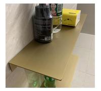 LJYKBFL Ripiani in lega di alluminio, ripiani espositivi galleggianti da parete, libreria creativa, robusta capacità portante, ripiano divisorio in linea per bagno/showroom/soggiorno (oro, 80x16 cm)