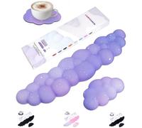 LJYZMD Cloud - Set poggiapolsi per tastiera e mouse, include simpatico sottobicchiere, con computer e laptop (set stella viola)
