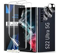 LK 2+2 Pezzi Pellicola Compatibile con Samsung Galaxy S22 Ultra 5G 2022, 2 Pezzi Pellicola Protettiva e 2 Pezzi Fotocamera Vetro, Senza Bolle, HD Trasparente Film TPU Pellicola [Non Vetro]