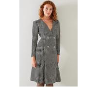 LK Bennett Dr Edel Graphic Spot Black/cream Taglia: 34 | Abiti Midi Outlet | Donna | Nero