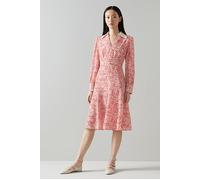 LK Bennett Dr Flo Marguerite Print Red Taglia: 34 | Abiti Midi Outlet | Donna | Rosso