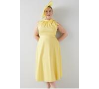 LK Bennett Dr Freud - Tie Neck Cotto Soft Lemon Taglia: 46 | Abiti Midi Outlet | Donna |