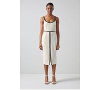 LK Bennett Dr Tara - Strappy Fitted Cream/navy Taglia: 48 | Abiti Midi Outlet | Donna | Bianco