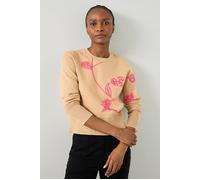 LK Bennett Henrietta Floral Knitted Sweater Camel Taglia: M | Maglioni a maglia Outlet | Donna | Marrone
