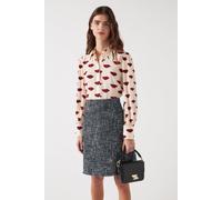 LK Bennett Sk Suzie Tweed Hem Skirt Indigo Taglia: 8 | Minigonne Outlet | Donna | Blu