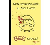 LK Books Quadernoni - Copertina: "NON STUZZICARE IL MIO LATO BEE-STIALE" | 200 pagine a quadretti 5 mm - LK Books: Quaderno maxi. Copertina originale ... Ideale per scuola, appunti o regalo creativo.